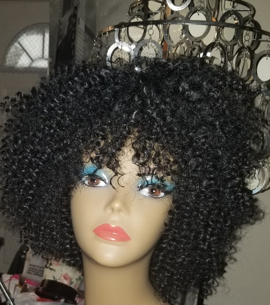 Short Curly Handmade Wig