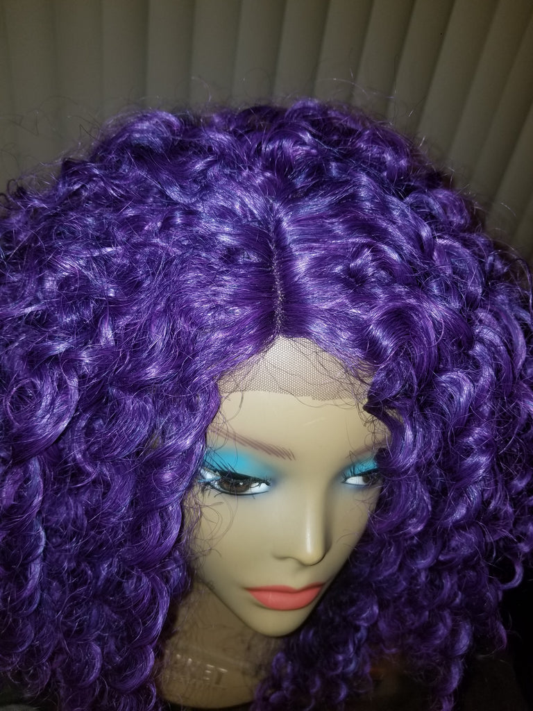 Purple Curly 20inch Wig