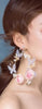 Large Pink Flower Hoop Earrings