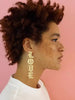 LOVE Old English Mirror Earrings