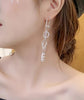 Silver Tone LOVE Dangle Earrings