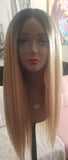 20inch Blonde Ombre Center Part Wig