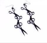 Scissor Black Dangle Earrings