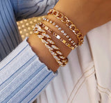 Bling Chain Gold Tone Bracelet Set