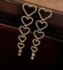 Bling Heart Dangle Earrings