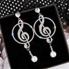 Bling Music Note Earrings