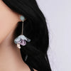 Unique Blue Flower Dangle Earrings