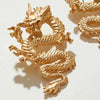 Gold Tone Dragon Earrings