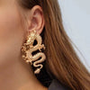 Gold Tone Dragon Earrings