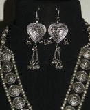 Beautiful Ethnic Silver Tone Heart Necklace Set