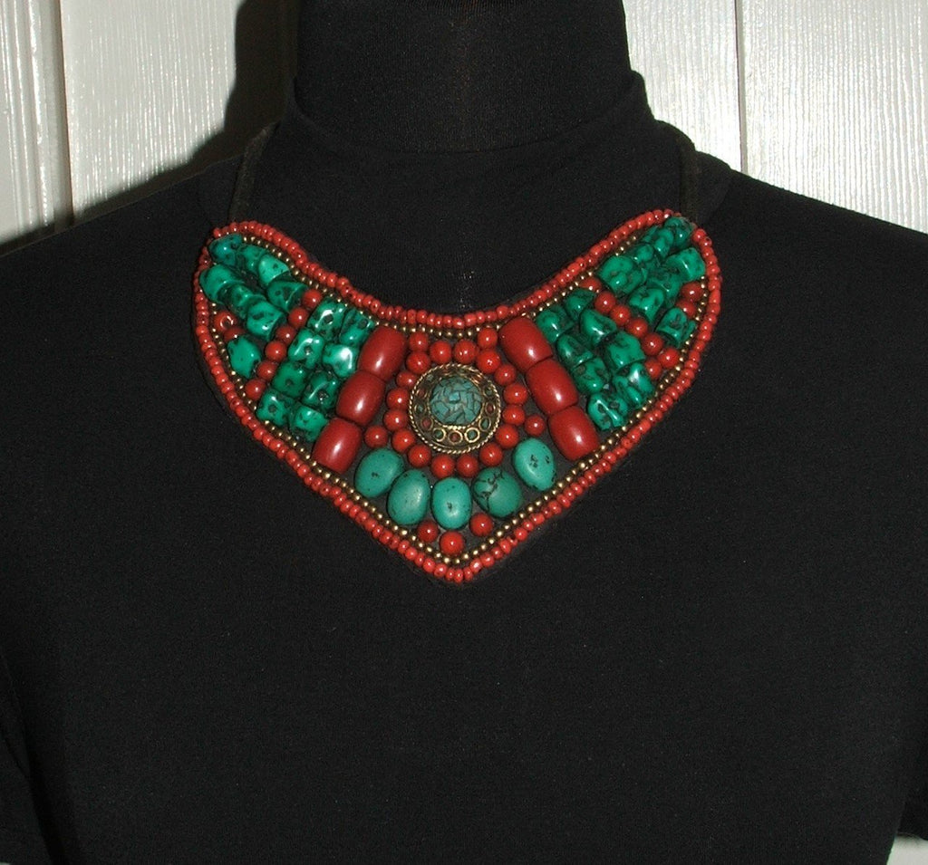 Chunky Ethnic Beaded Necklace