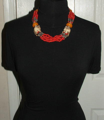 Ethnic Multi Colored Beaded Necklace
