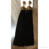 Long Black Tassell Earrings