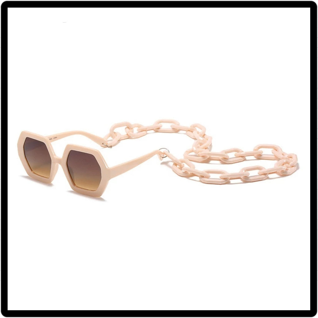 Tan unique chain Sunglasses