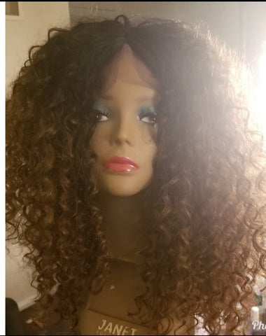 Curly Green Ombre Wig