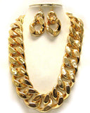 Chunky Gold Tone Chain Necklace Set