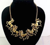 Bronze Colored Metal Horse Necklace