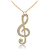 Music Note Bling Necklace