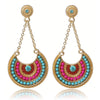 Multicolored Gold Tone Beaded Earrings