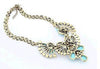 Blue and Yellow Flower Crystal Necklace