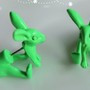 Green Rabbit Double Sided Earrings