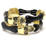 Gold Tone Skull Bracelet