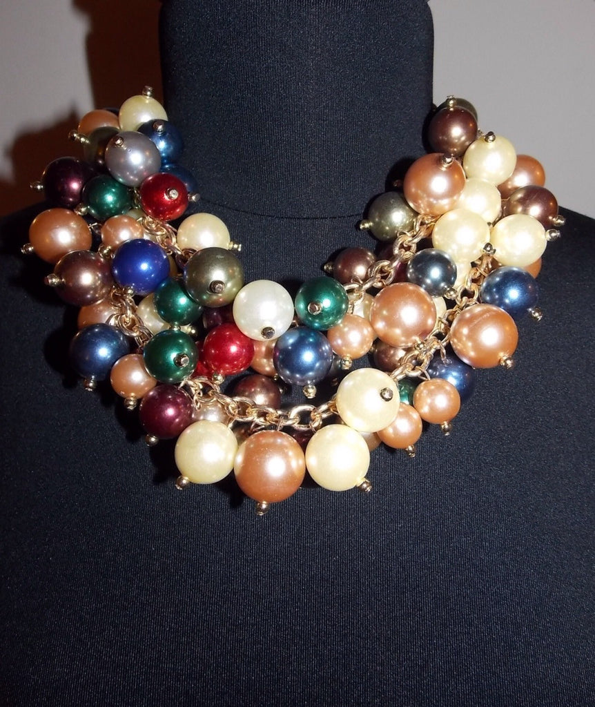 Multicolor Pearl Statement Necklace