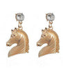Gold Tone Horse Dangle Earrings