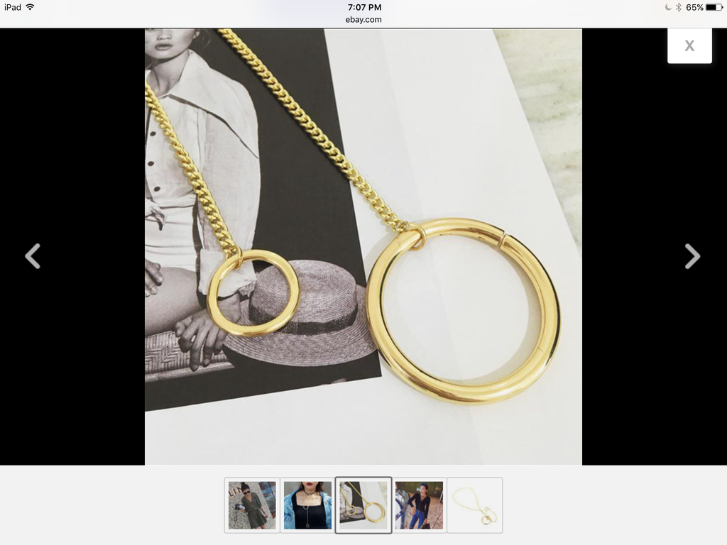 Double Ring Long Necklace