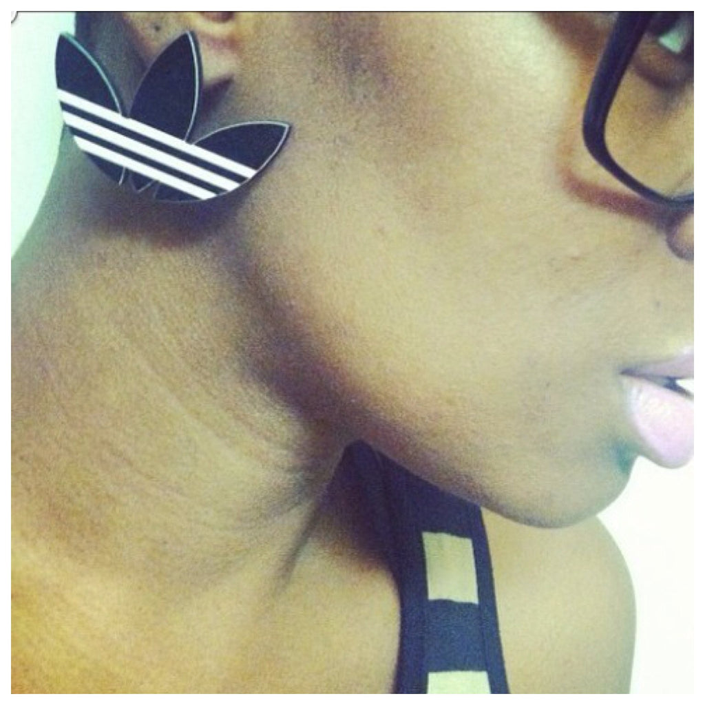 Black and White Large Earrings