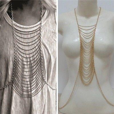 Silver Colored Chain Link Body Jewelry