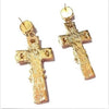 18k Gold Plated Cross Statement Earrings