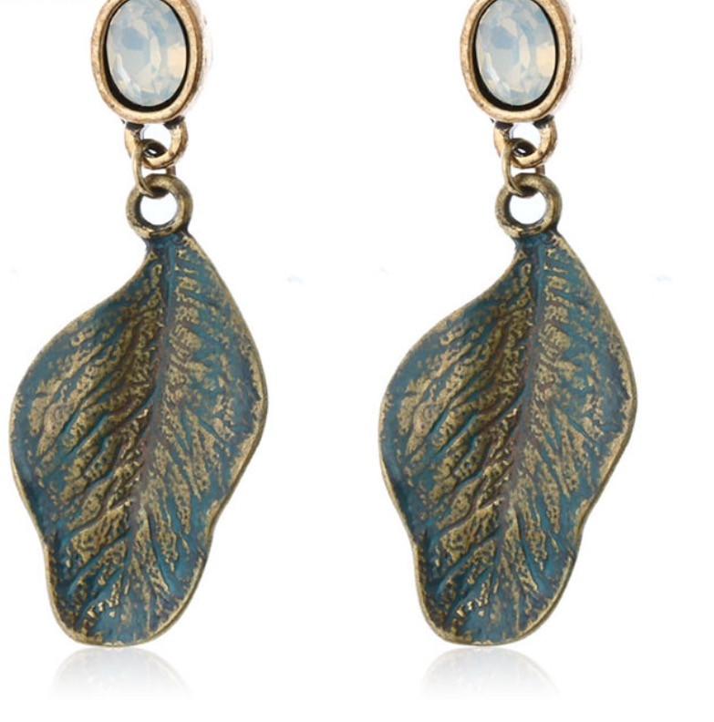 Bronze Leaf Drop Earrings