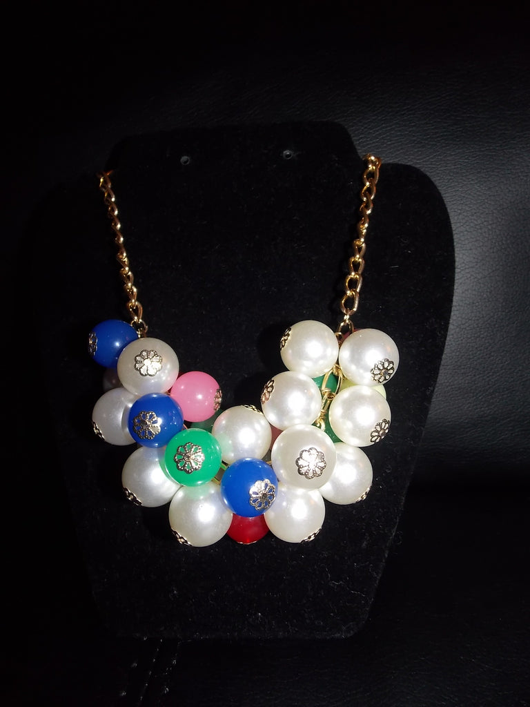 Multicolored Pearl Statement Necklace