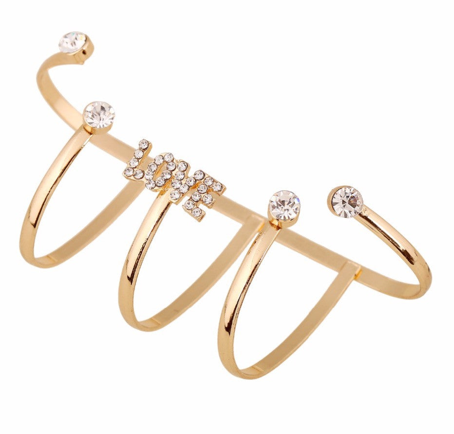 Unique 18k Gold Plated LOVE Hand Jewelry