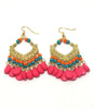 Pink Accent Chandelier  Earrings