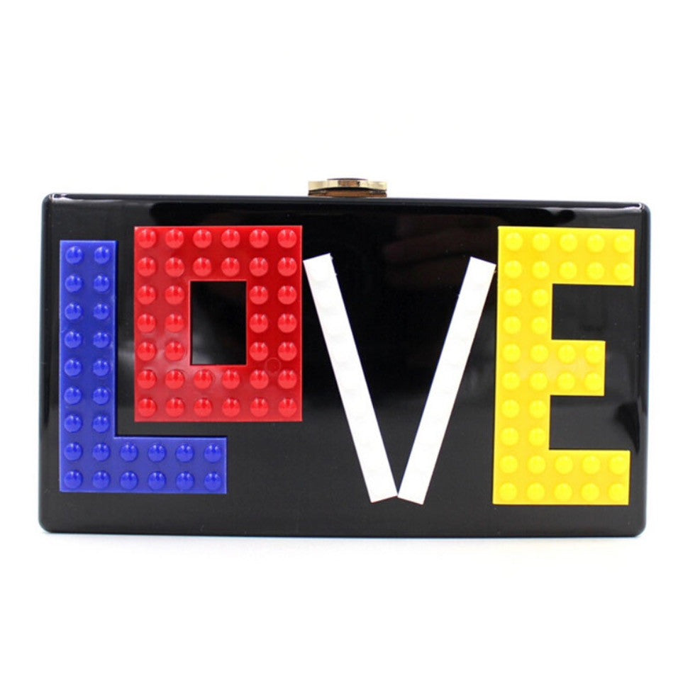 Unique LOVE Lego Clutch