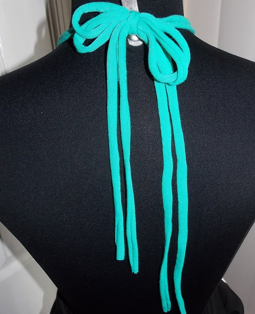 Aqua Fabric Tie Back Necklace