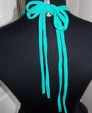 Aqua Fabric Tie Back Necklace