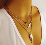 Multilayer Heart Wings Necklace