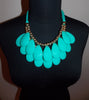 Aqua Fabric Tie Back Necklace