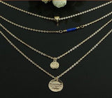 Multilayer Tree Coin Necklace