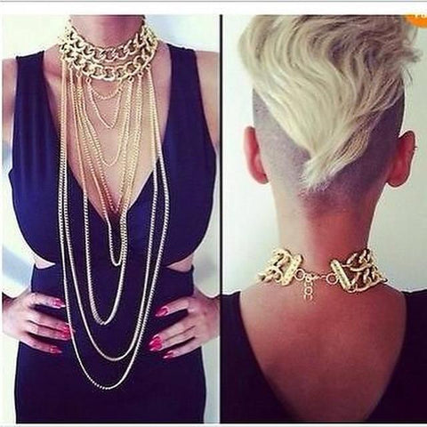 Gold Colored Chain Link Body Jewelry