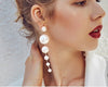 Pearl Long Statement Earrings