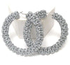 Large Silver Tone Hoop Earrings