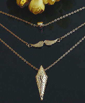 Multilayer Heart Wings Necklace