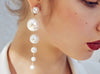 Pearl Long Statement Earrings