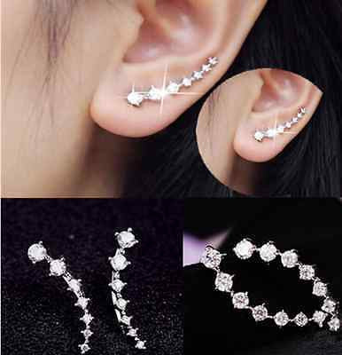 Crystal Stud Tassel Earrings