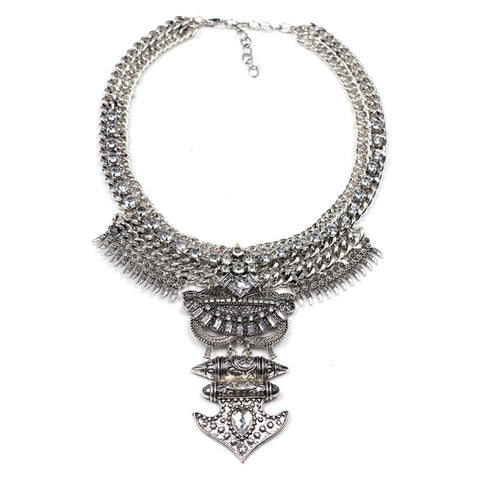 Multi chain Pearl Statement Necklace