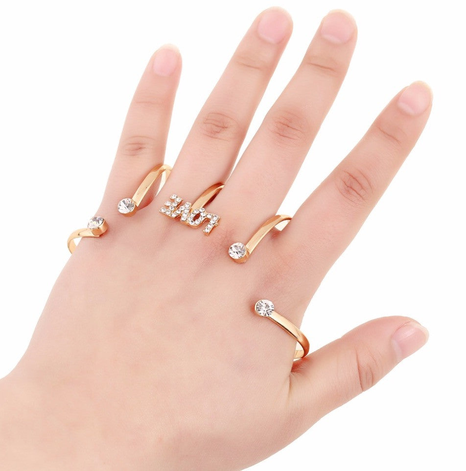 Unique 18k Gold Plated LOVE Hand Jewelry